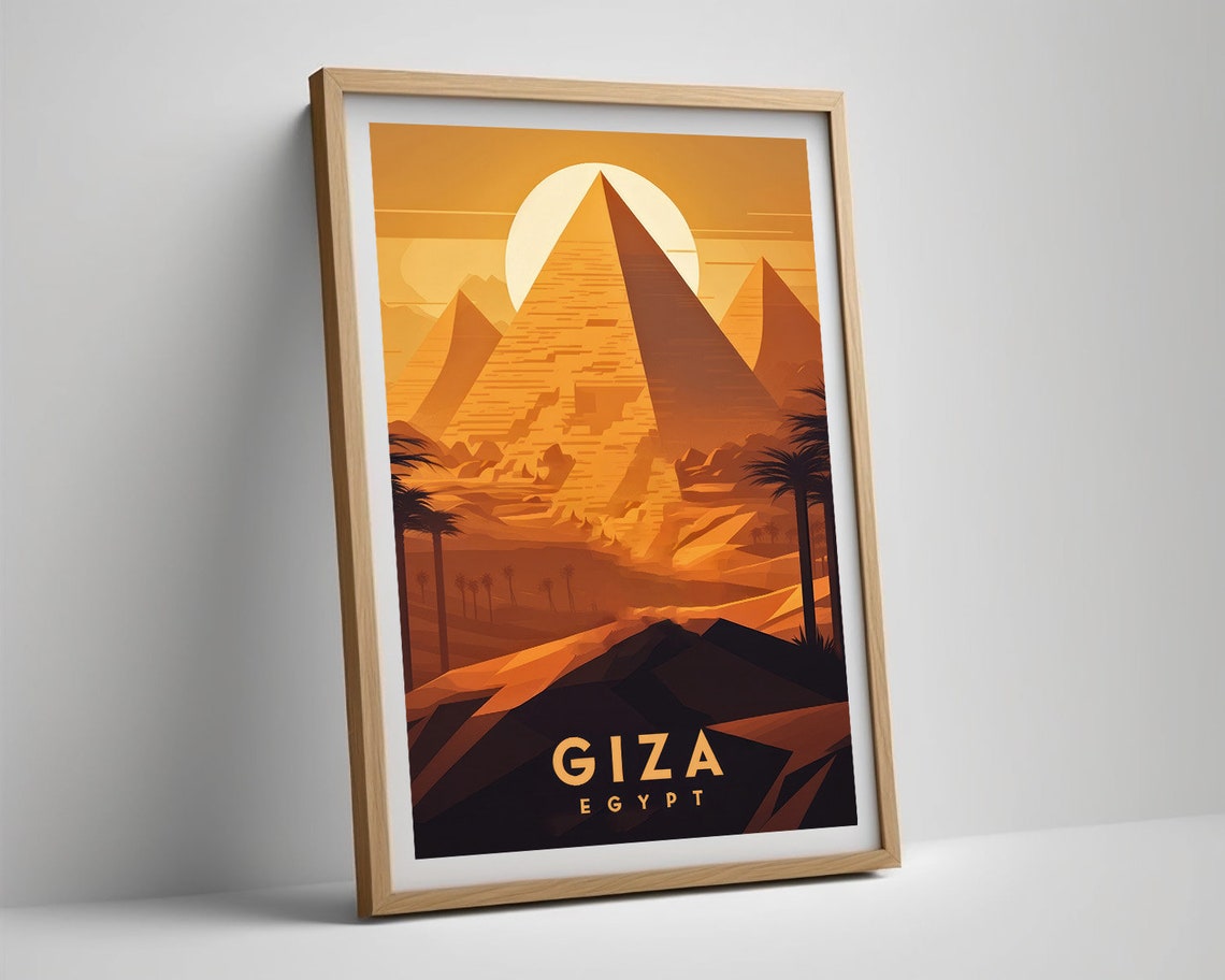 Egypt Giza Travel Poster Egypt Giza Wall Art Print Egypt Giza Painting Egypt Giza Illustration Egypt Giza Watercolor Decor - Image 5