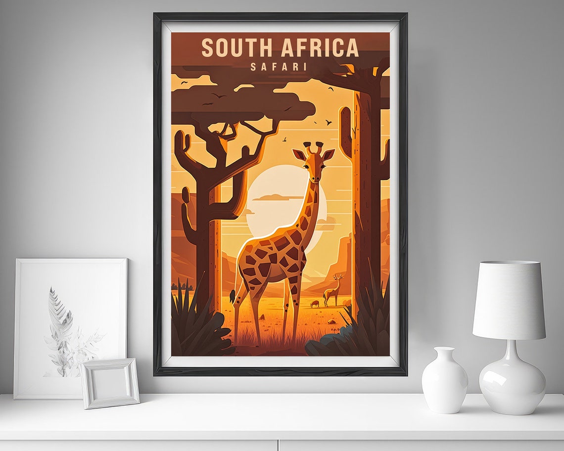 South Africa Poster South Africa Print South Africa Wall Art South Africa Painting South Africa Illustration South Africa Travel - Image 4