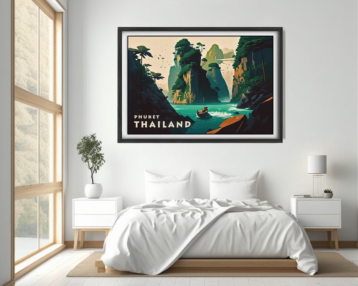 Phuket Thailand Limestone Karsts Longtail Boat Travel Poster - Image 4