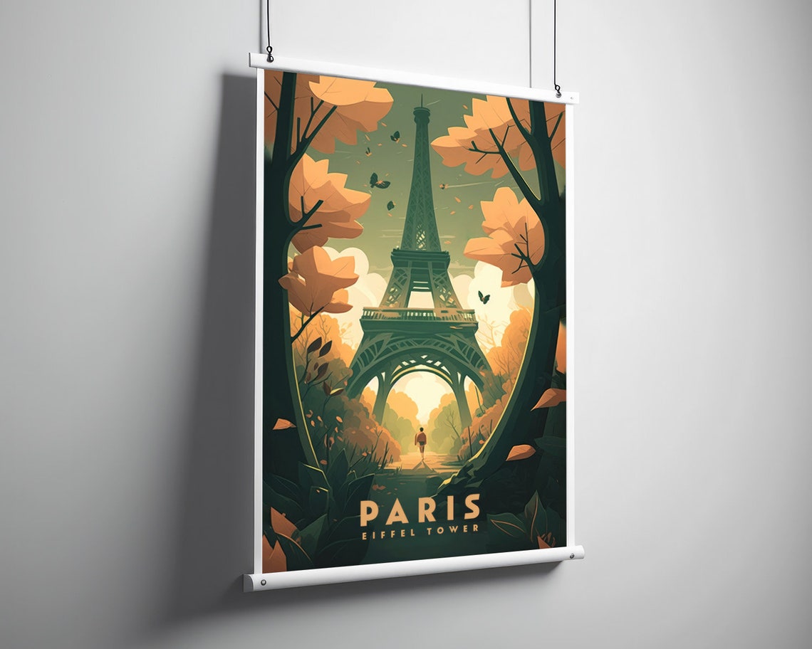 France Paris Travel Poster Paris France Wall Art Print Eiffel Tower Painting France Travel Art Poster Paris Watercolor Home Decor - Image 3