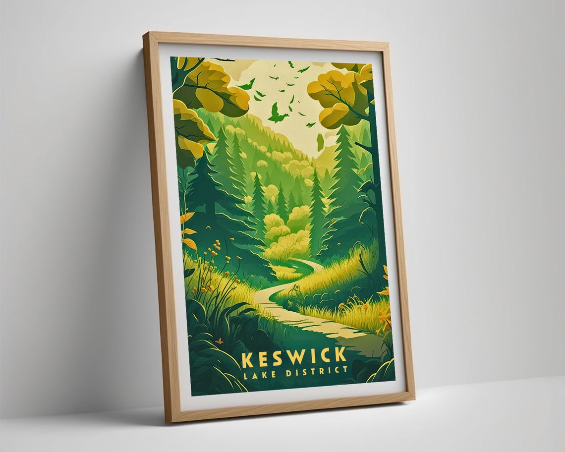Keswick Travel Poster Keswick Print Keswick Wall Art Print Keswick Lake District Keswick Painting Keswick Illustration Keswick Watercolor - Image 5