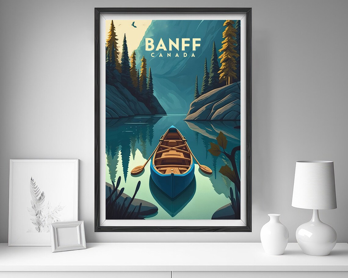 Banff Canada Travel Poster, Mountain Landscape Art Print - Image 4