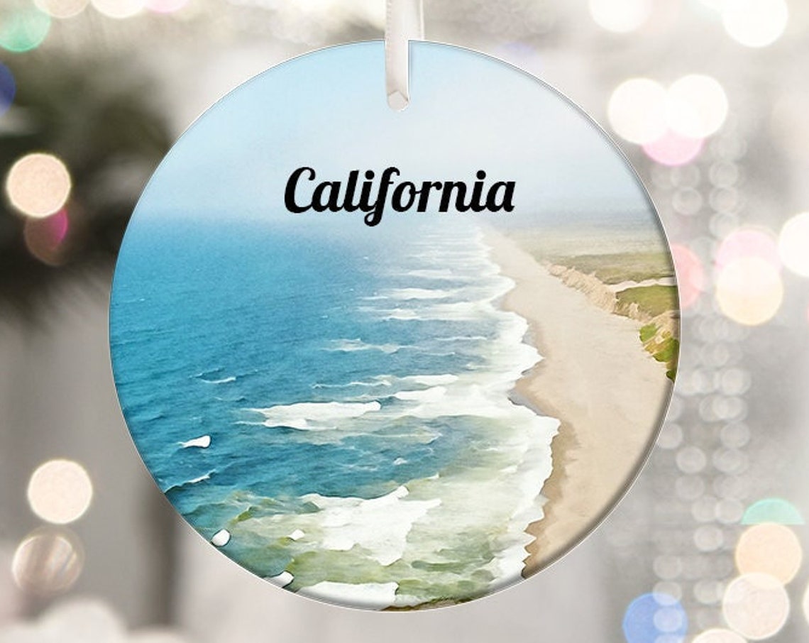 California Aerial Coastline Beach Waves Ocean View Travel Art Print