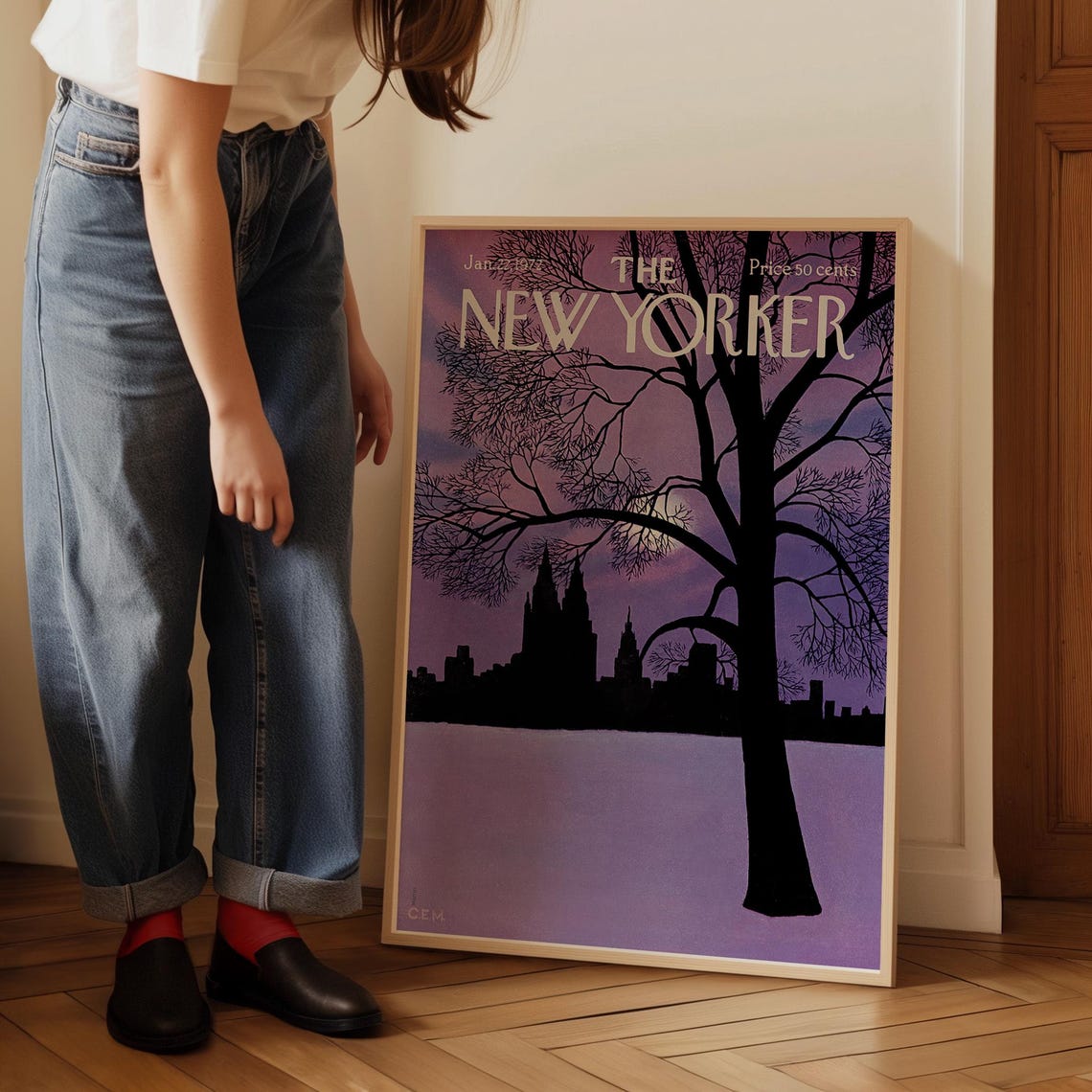 The New Yorker Magazine Cover Poster January 22 1972 Central Park