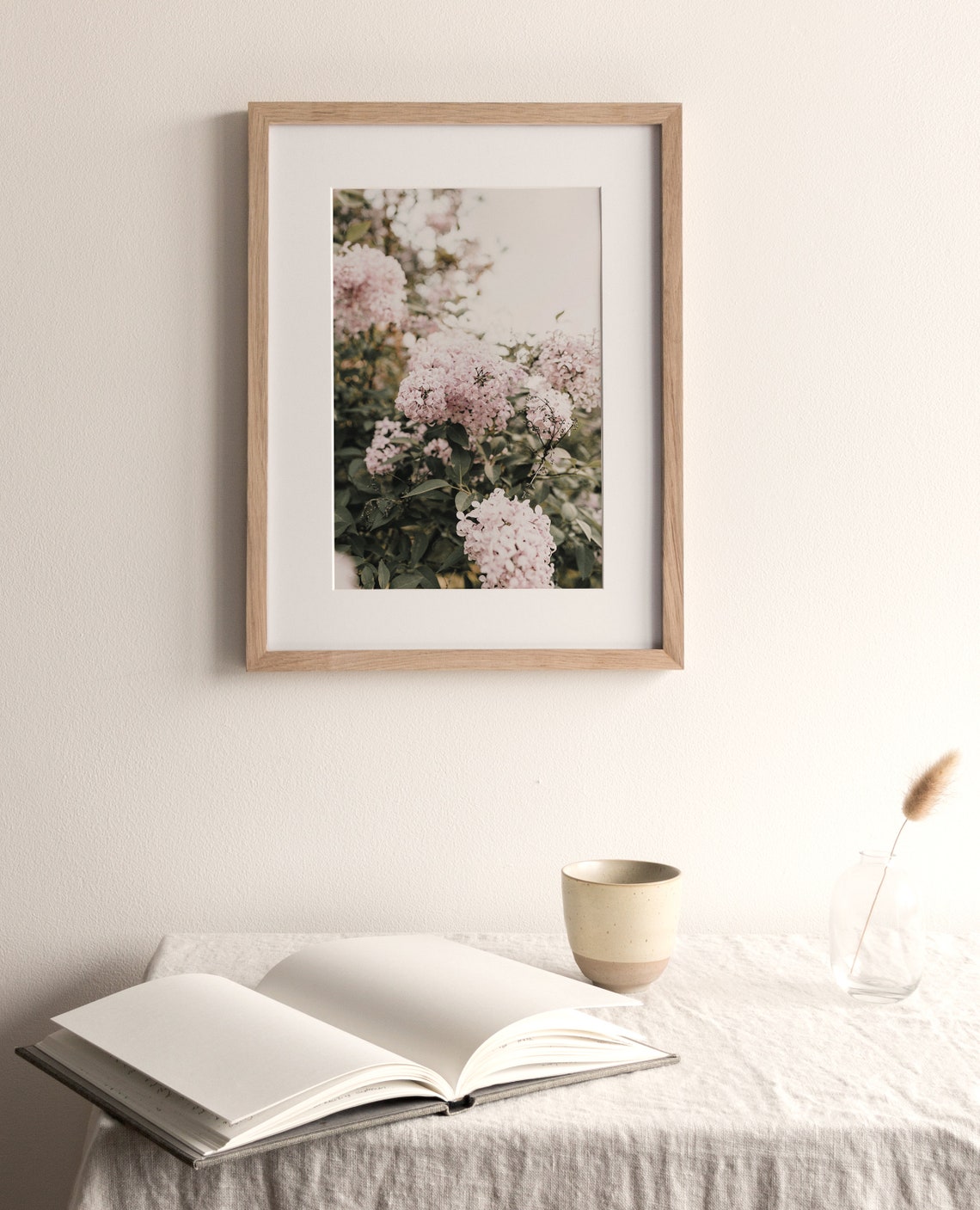 Blush Pink Hydrangea Blooms Garden Soft Light Floral Photo Poster - Image 3