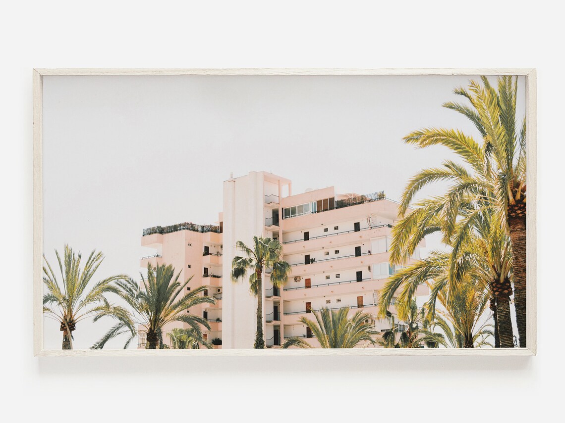 Pink Miami Building Tropical Architecture Art Print
