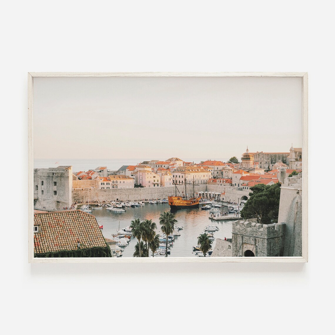 Dubrovnik Coastal Travel Poster, European Photo Print