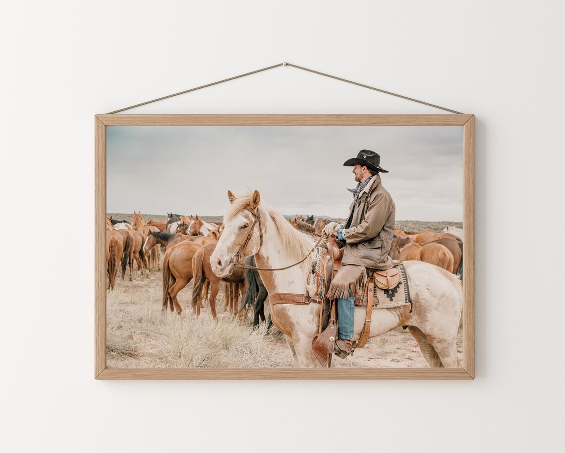 Cowboy Wall Art, Western Farmhouse Horseback Riding - Image 2