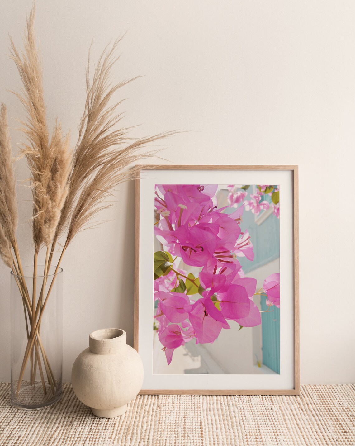 Bougainvillea Mediterranean Wall Art, Greece Art Print - Image 2