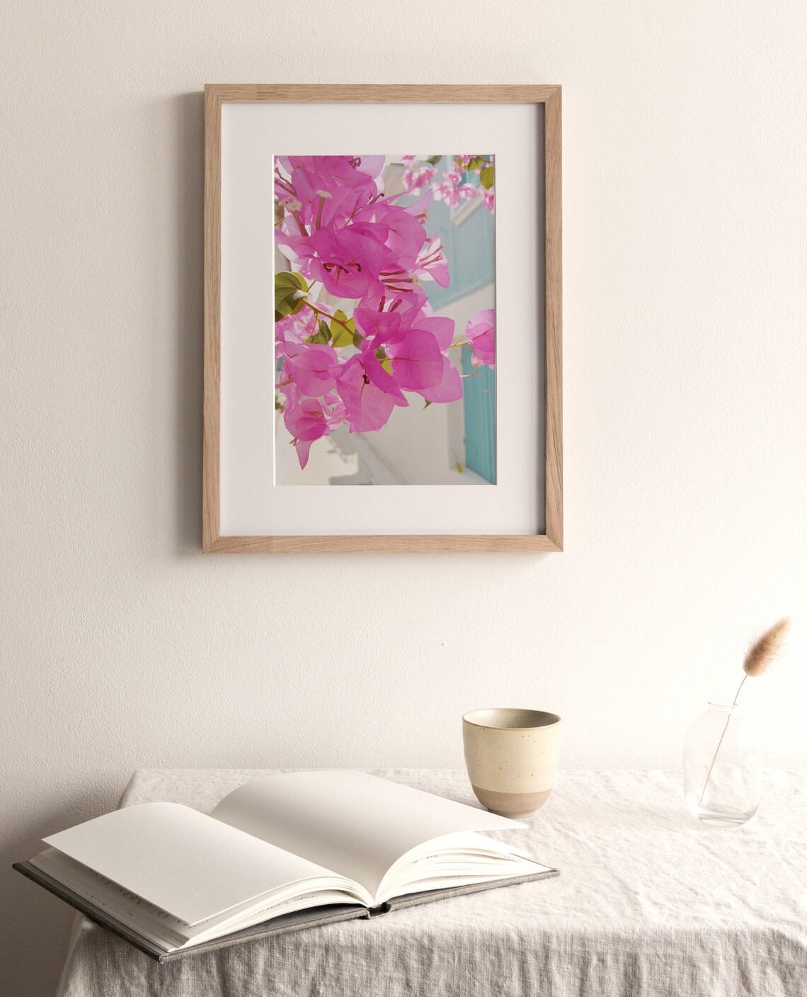 Bougainvillea Mediterranean Wall Art, Greece Art Print - Image 4