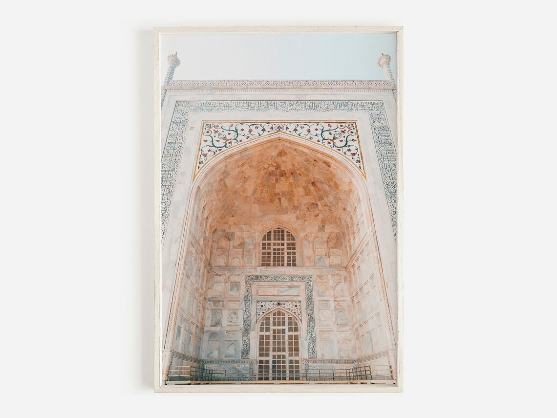 Moroccan Door Print, Pastel Architectural Art Print