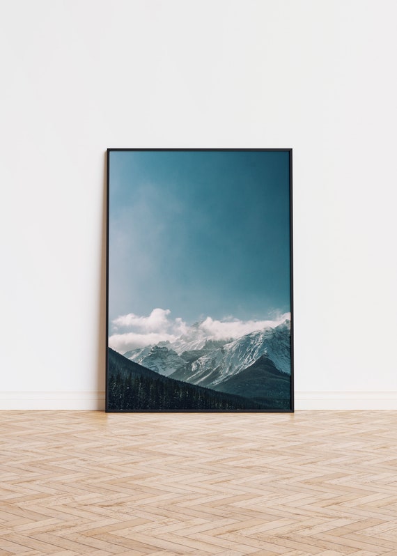 Blue Sky And Mountains Poster Unique Mountain Trendy Wall Art Printed