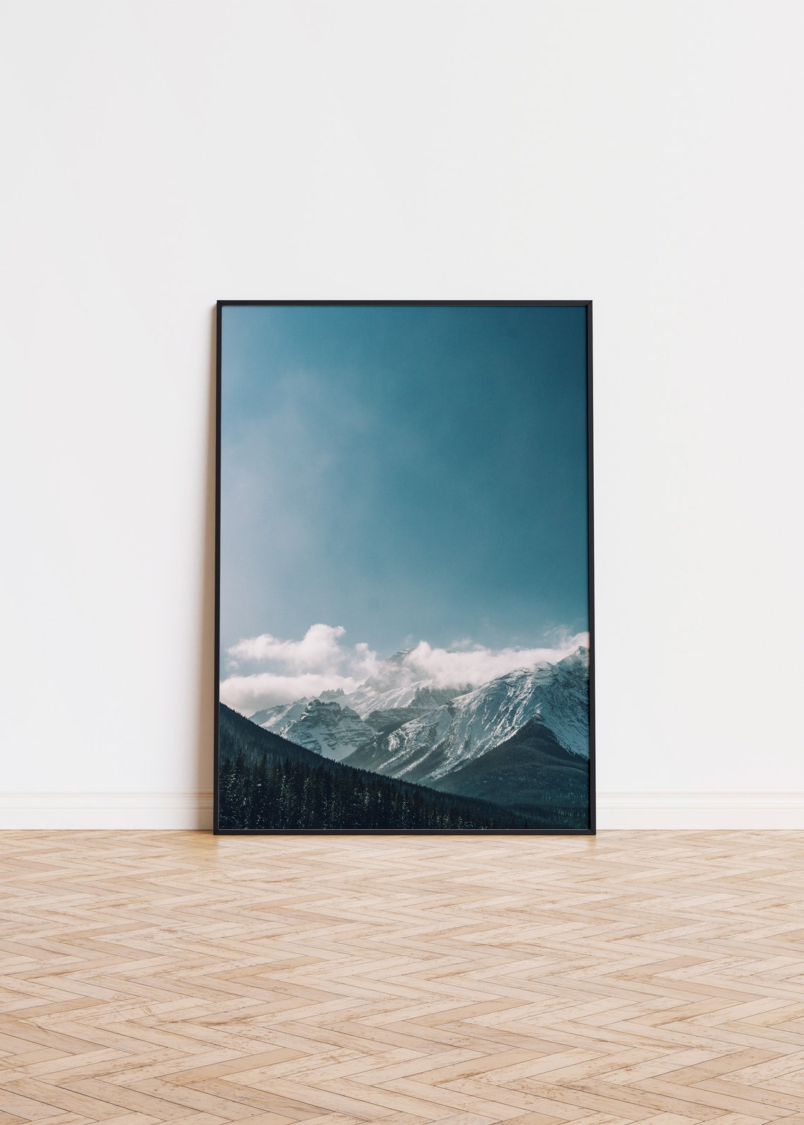 Blue Sky And Mountains Poster Unique Mountain Trendy Wall Art Printed