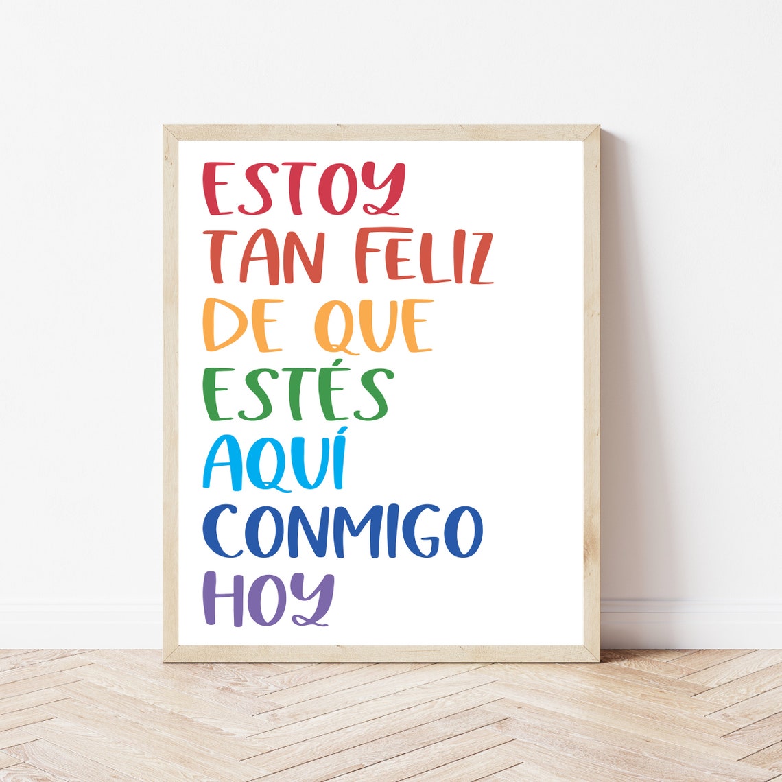 Estoy Tan Feliz De Que Estes Aqui Spanish Bilingual Classroom Poster