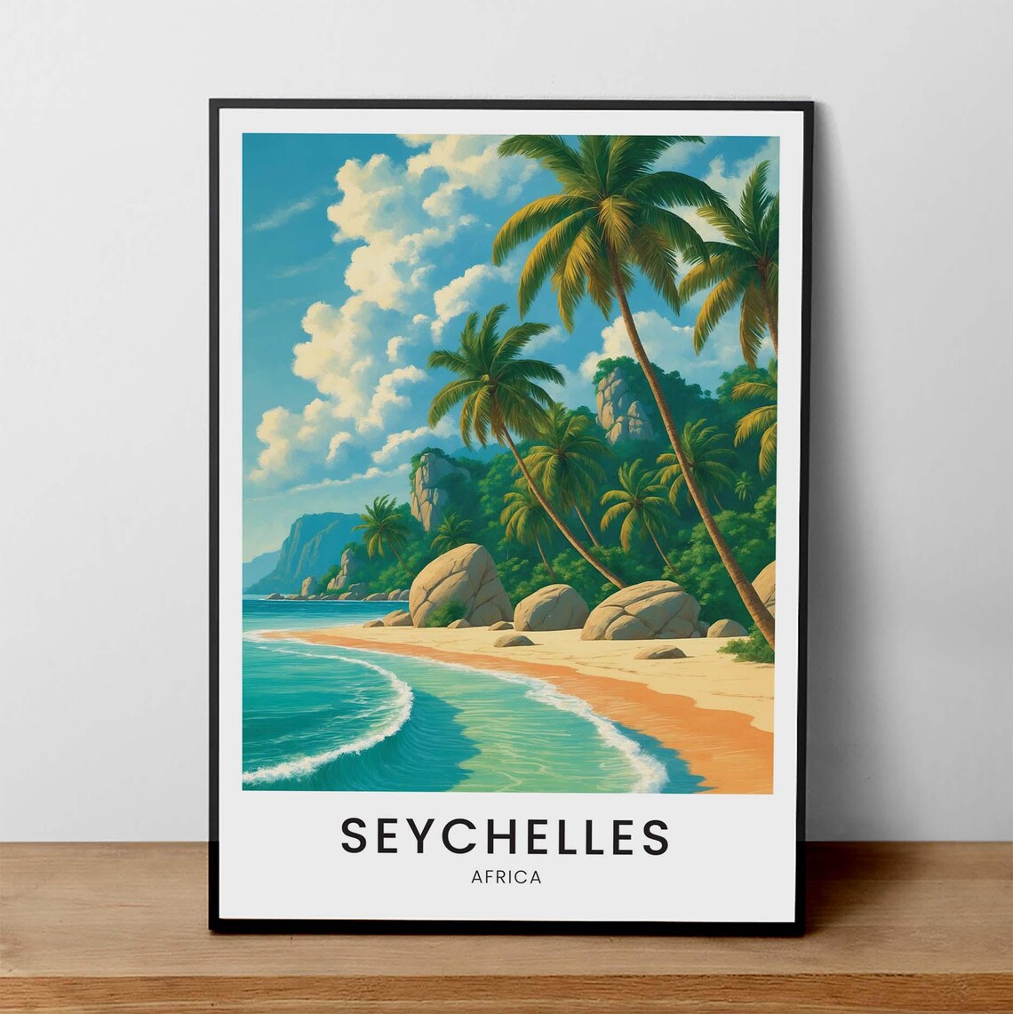 Seychelles Beach Print Tropical Island Paradise Art