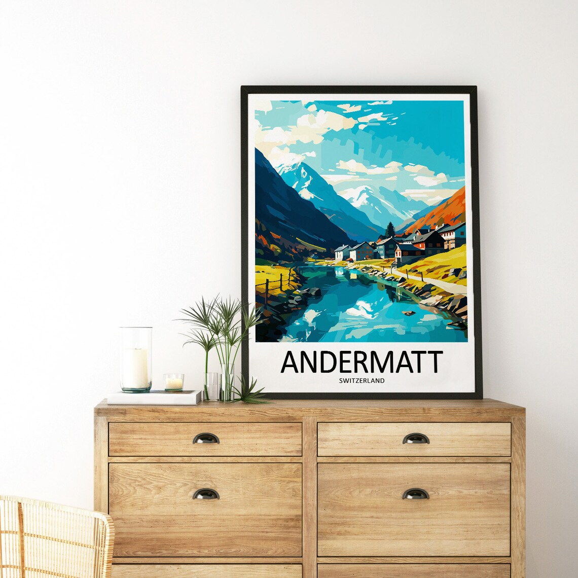 Andermatt Travel Print, Switzerland Wall Decor - Image 3