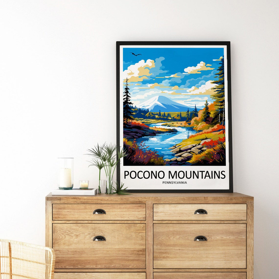 Pocono Mountains Travel Print Wall Decor Pocono Mountains Wall Hanging Art Home Dcor Pennsylvania Gift Art Lovers - Image 3