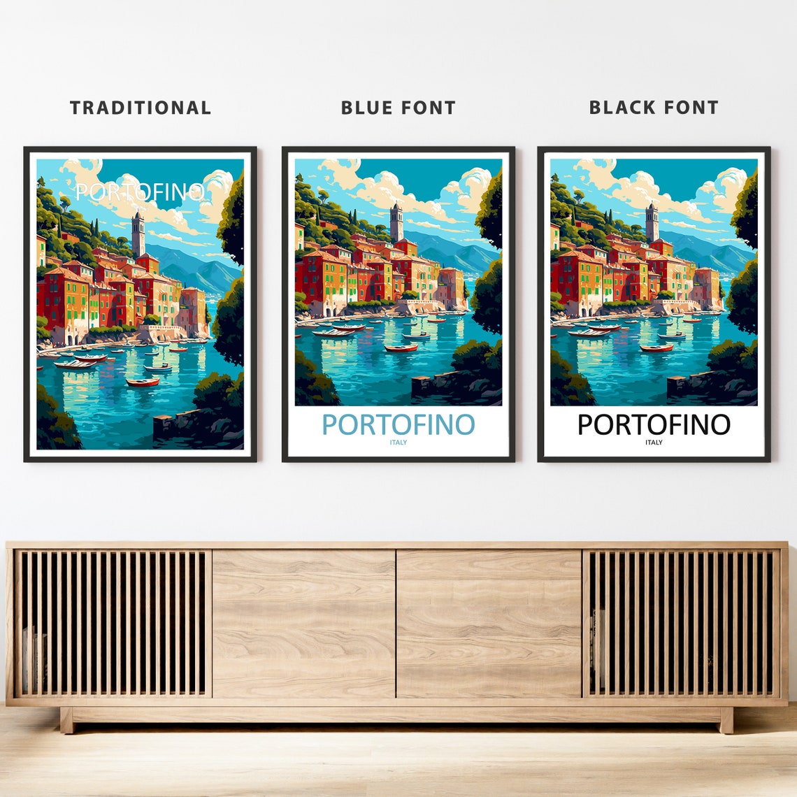 Portofino Travel Print Wall Decor Wall Art Portofino Wall Hanging Home Dcor Portofino Gift Art Lovers Italy Art Home Decoration - Image 2