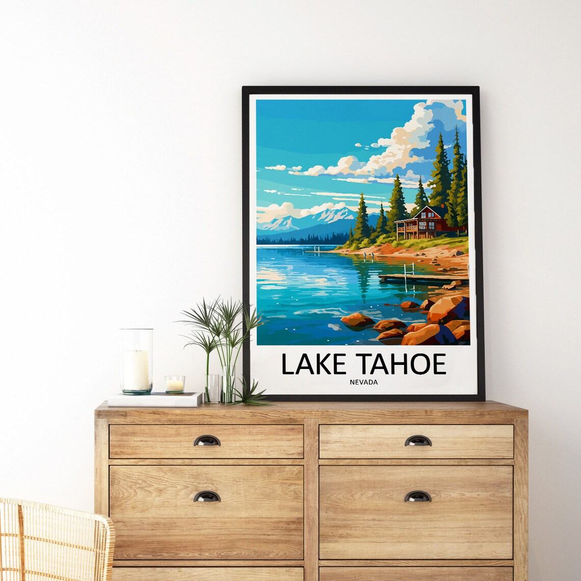 Lake Tahoe Travel Poster, Nevada Landscape Decor - Image 3