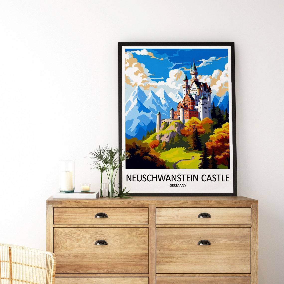 Neuschwanstein Castle Travel Print Wall Decor Neuschwanstein Castle Wall Hanging Art Home Dcor Germany Gift Art Lovers - Image 3