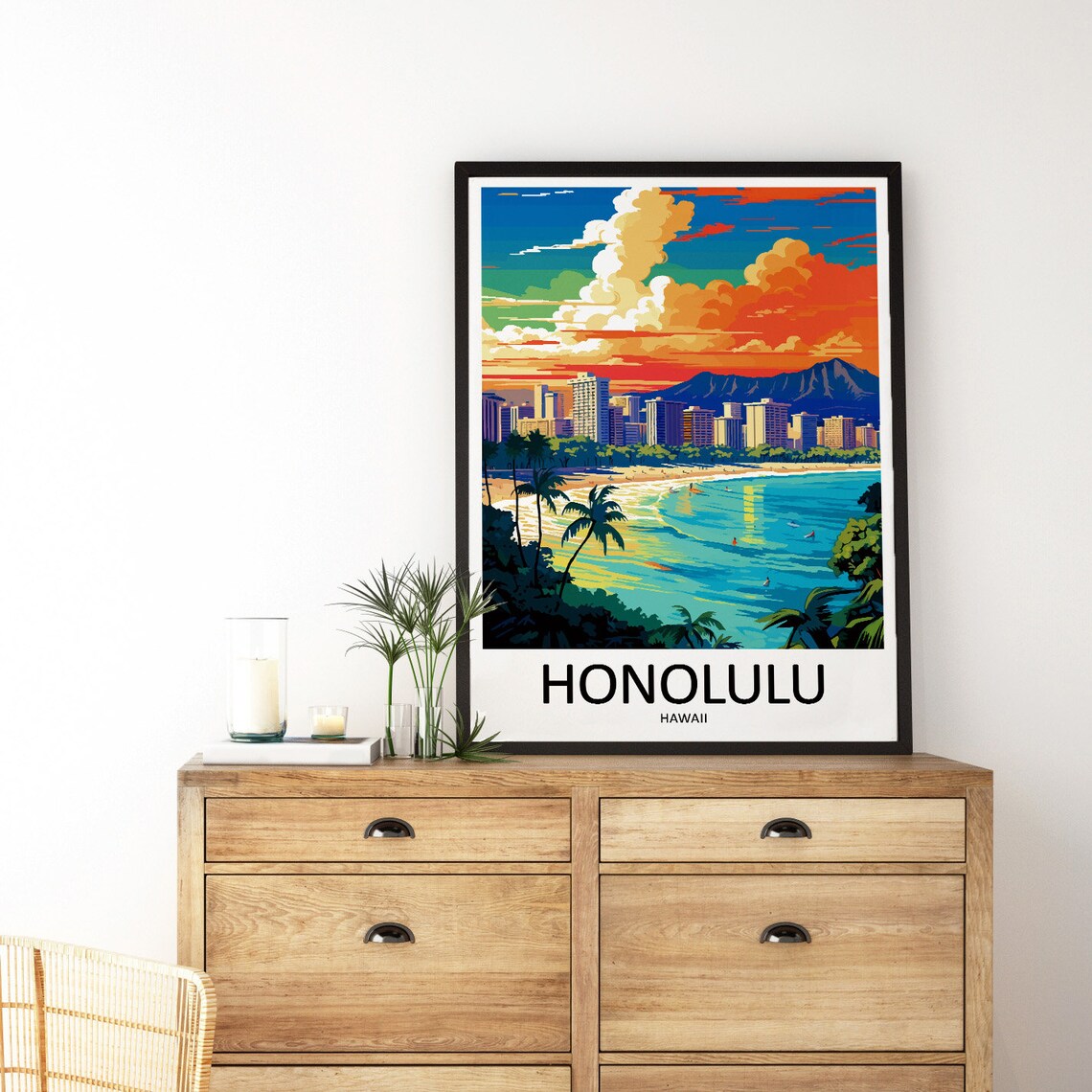 Honolulu Travel Poster, Hawaii Home Decor - Image 3