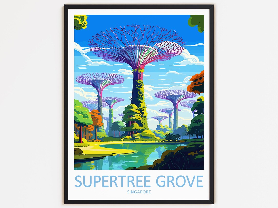 Supertree Grove Travel Poster, Singapore Gift