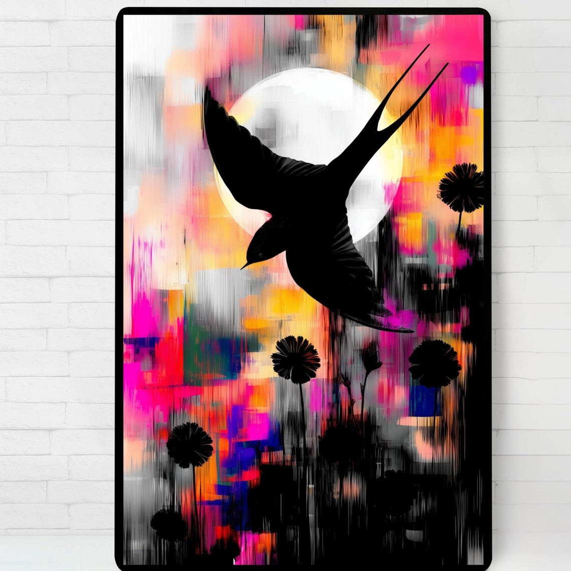 Swallow Silhouette, Modern Bird Poster