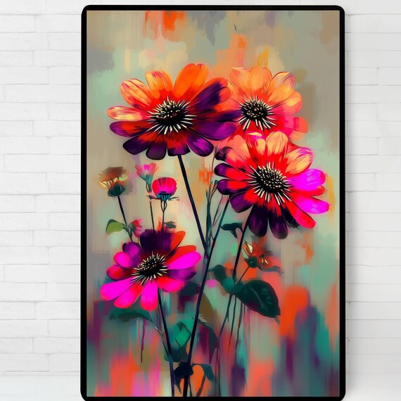 Vibrant Flower Garden Poster Illustration