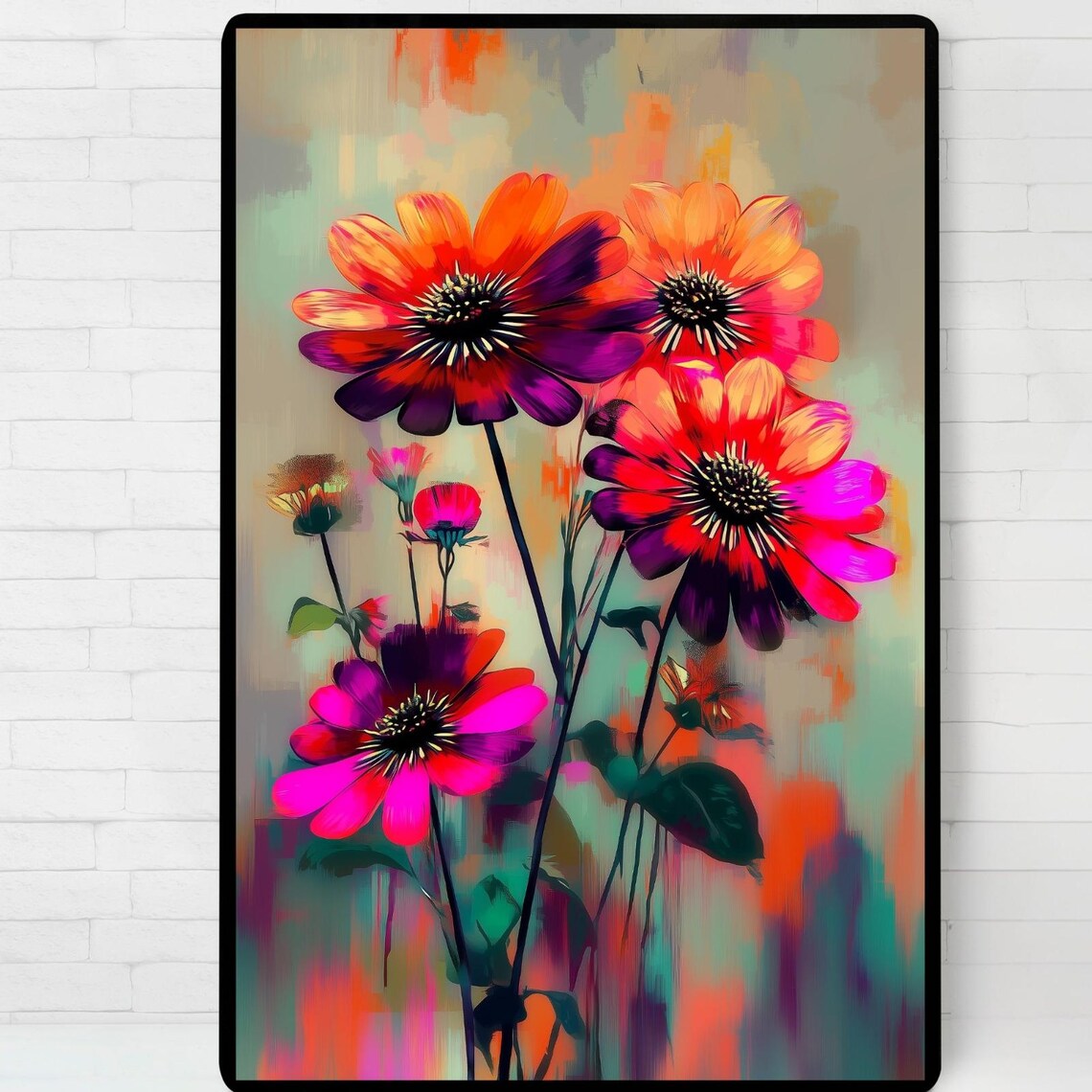 Vibrant Flower Garden Poster Illustration