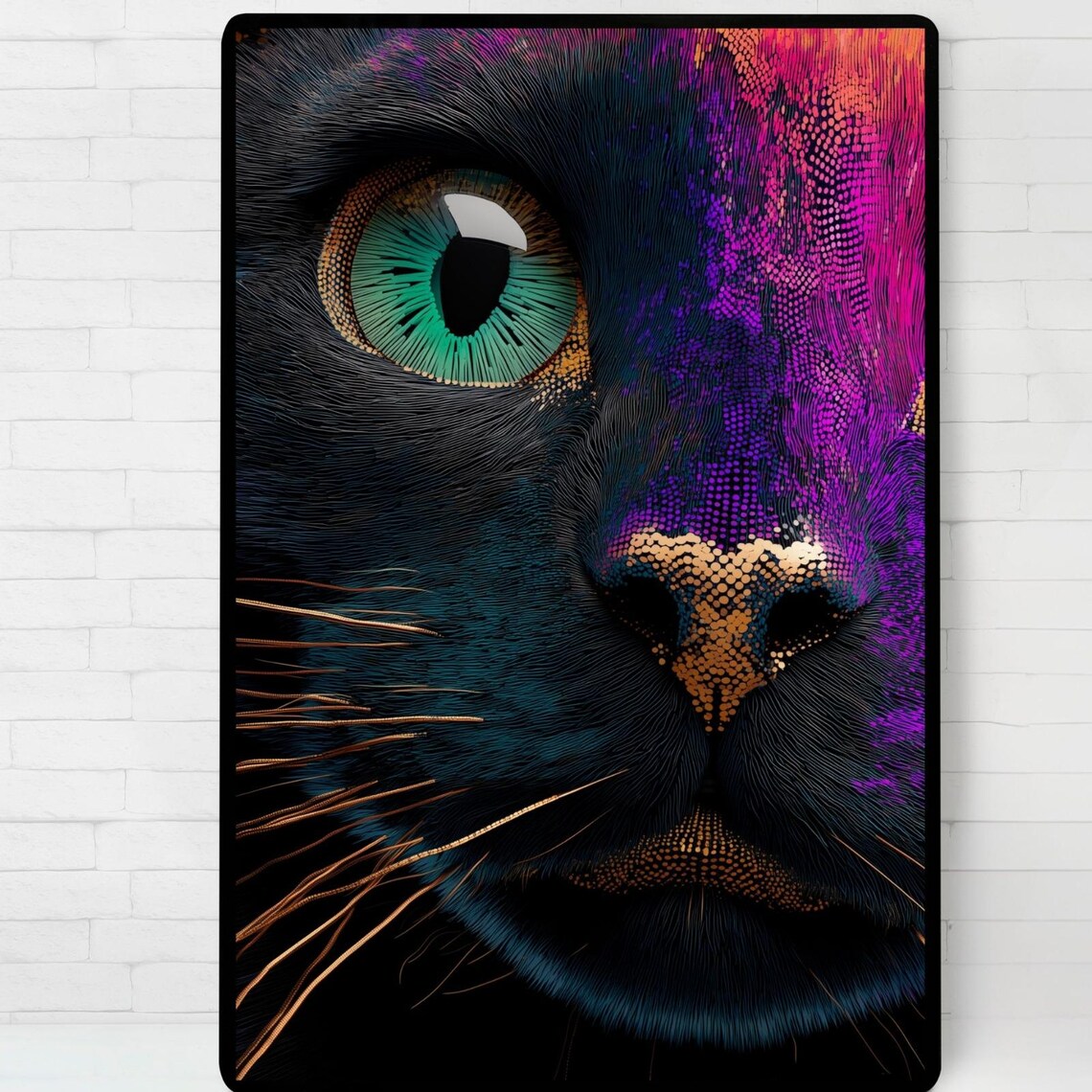 Abstract Cat Face Poster Minimalist Illustration Art