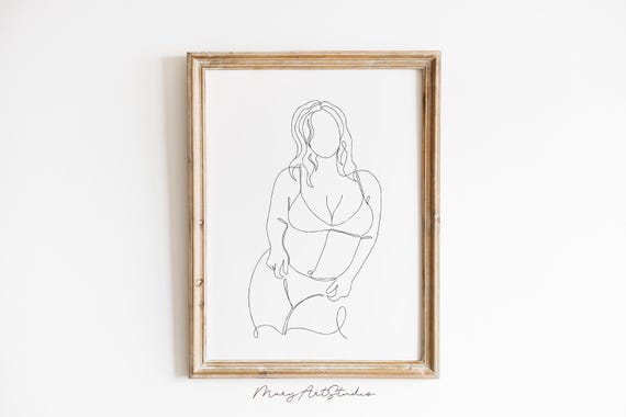 Woman Body Line Art Curvy Woman Body One Line Nude Woman Painting Body Positive Line Art Figure Line Woman Silhouette Female