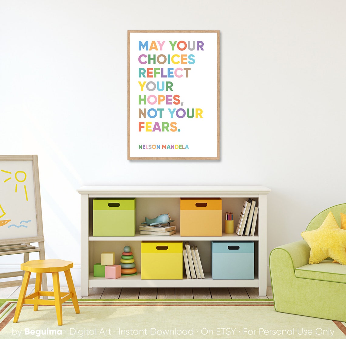 May Your Choices Reflect Your Hopes Nelson Mandela Quote Poster - Image 4