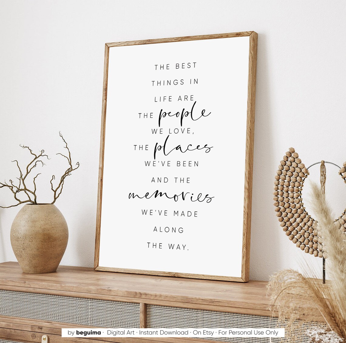 Best Things In Life Quote Art Print, Inspirational - Image 3