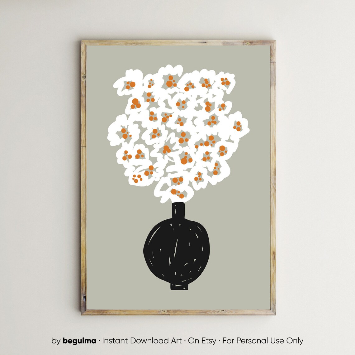 Daisy Botanical Bouquet Floral Art Print, Boho Decor