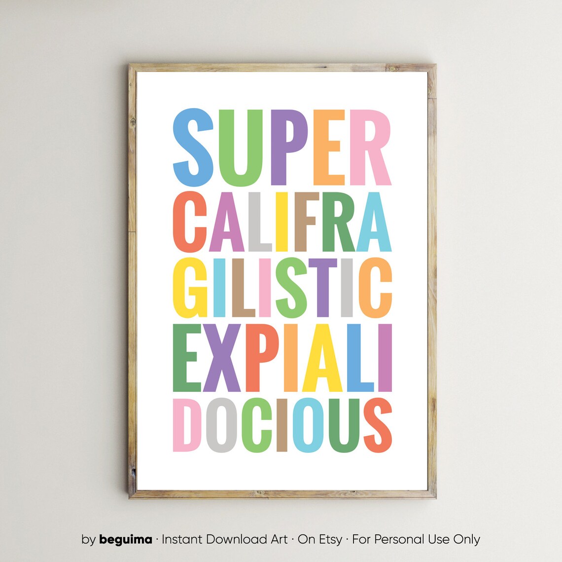 Supercalifragilisticexpialidocious Mary Poppins Nursery Poster