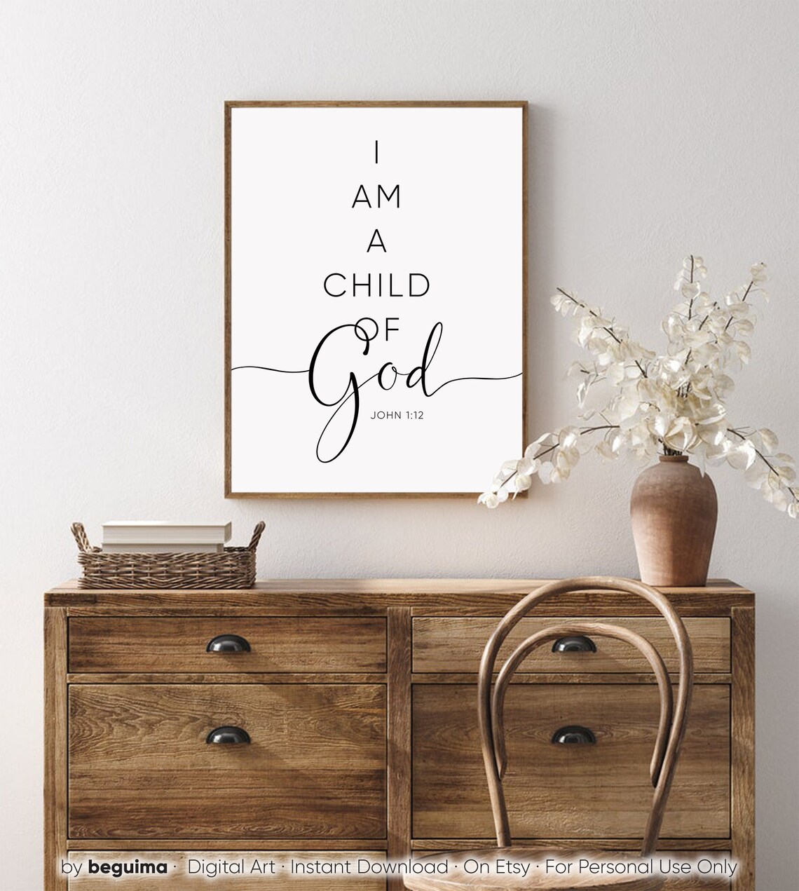 I Am a Child of God Scripture Nursery Art Print - Image 4