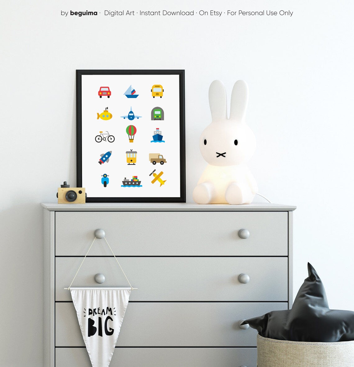 Transport Prints Nursery and Playroom Wall Art - Image 4
