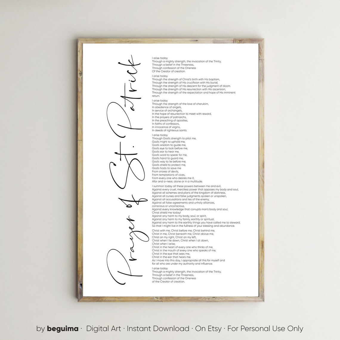 Prayer Of St Patrick Christian Wall Art Print
