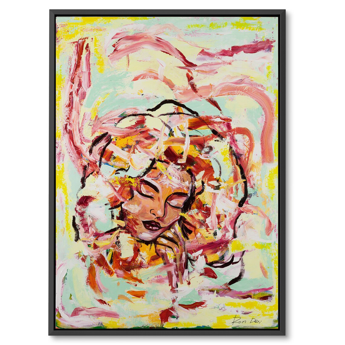 Contemporary Abstract Face Woman Art Print - Image 3
