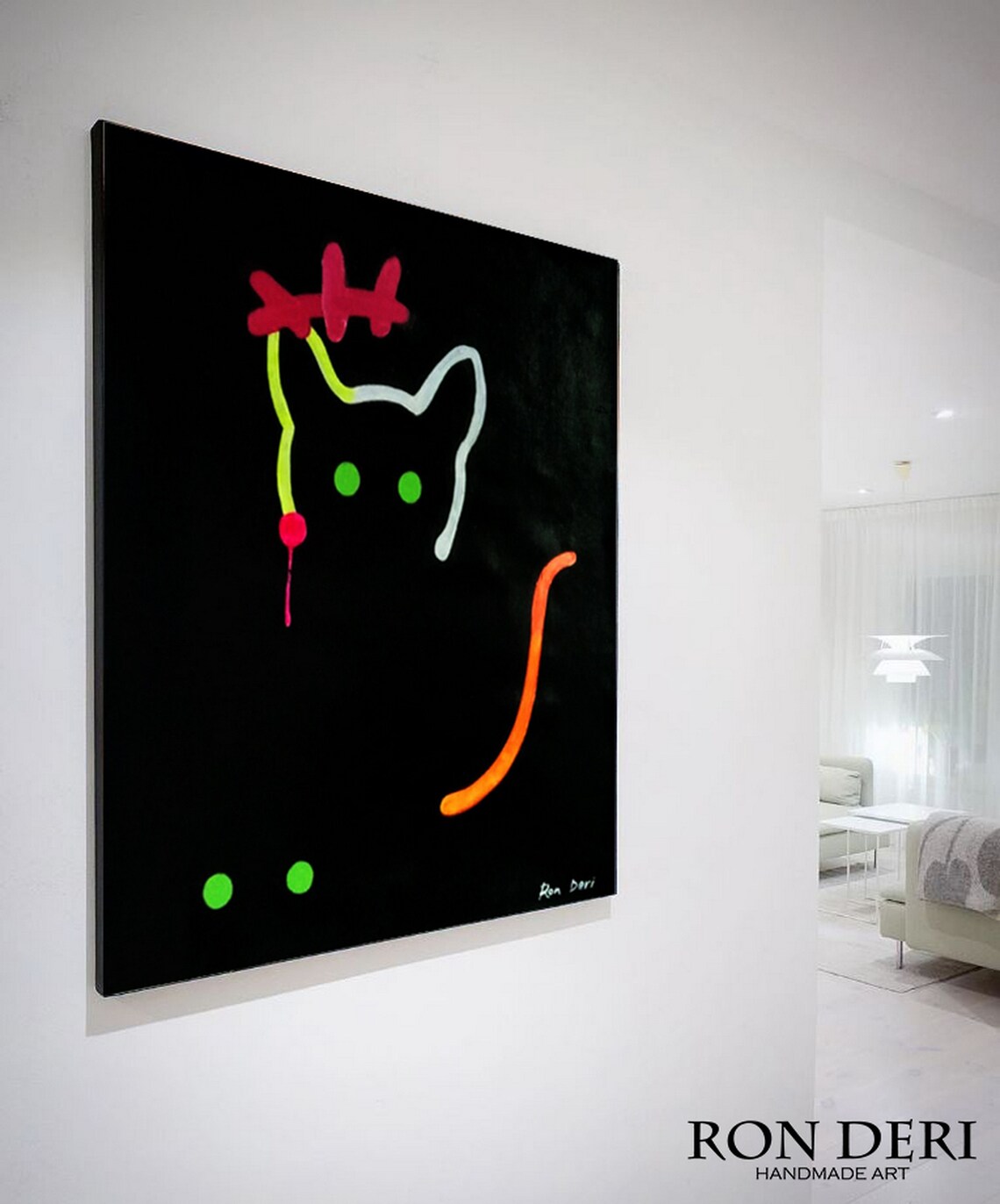Abstract Cat Painting, Office Decor Art Print - Image 3
