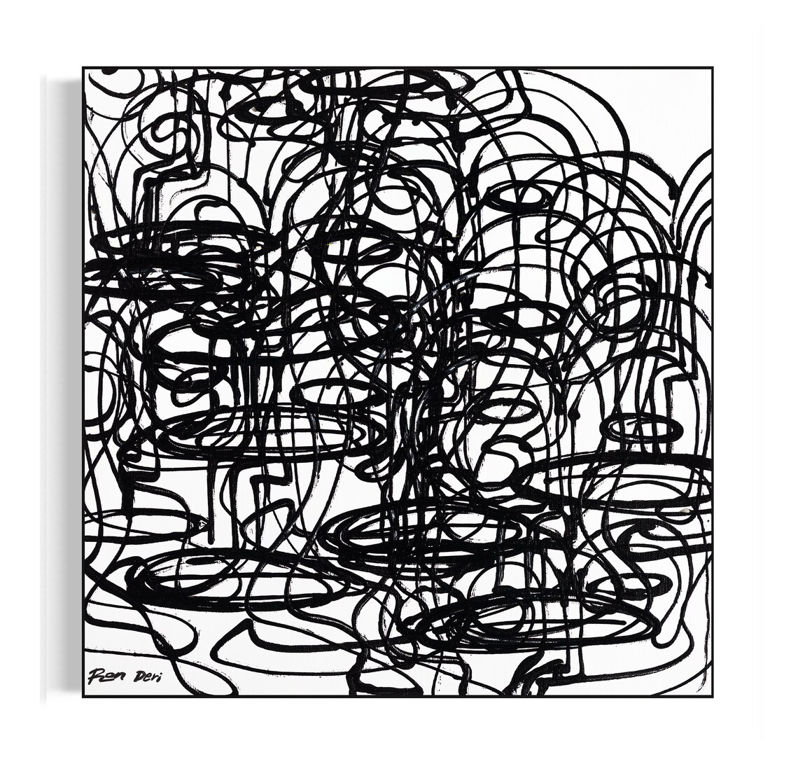 Minimalist Abstract Face Art Print, Black White - Image 4