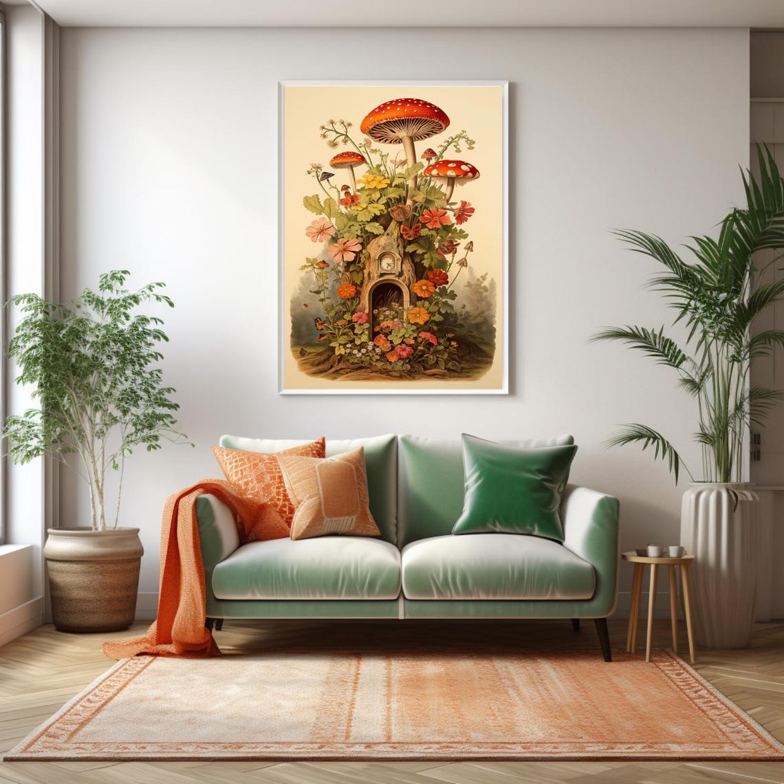 Retro Mushroom Botanical Art Print, Vintage Cottage Decor - Image 6