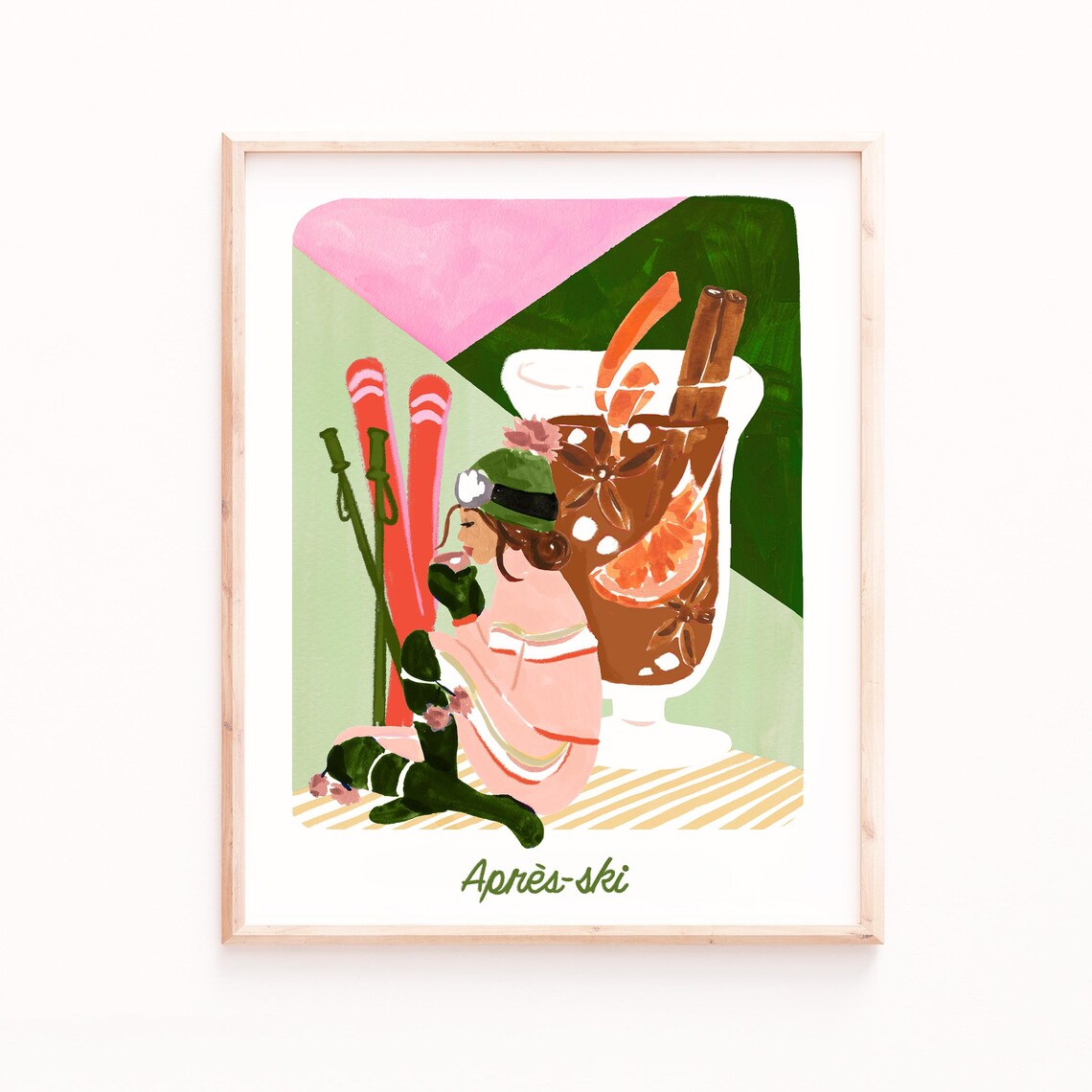 Après Ski Cozy Winter Illustration Art Print
