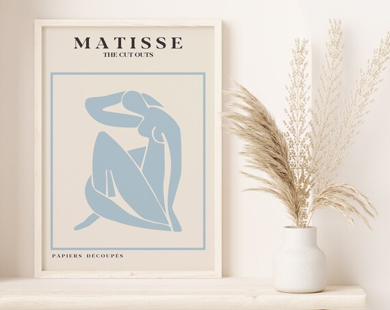 Henri Matisse Dusty Blue Seated Figure The Cut Outs Art Poster