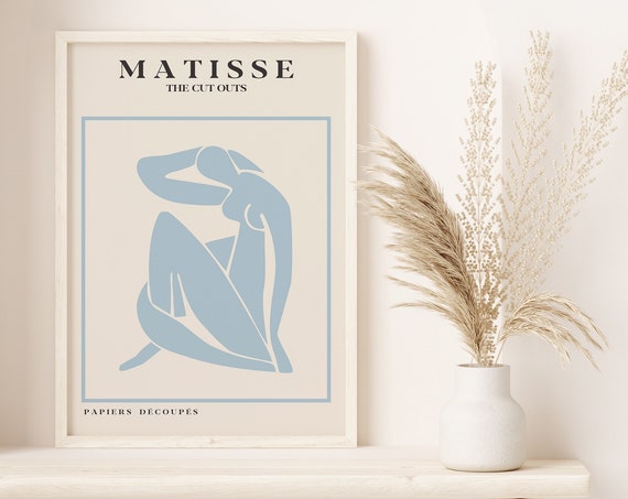 Pretty Modern Blue Matisse Wall Art Matisse Cut Outs Print Henri Matisse Decor Papier Decoupes A5 A4 A3 A2 Exhibition Museum Poster