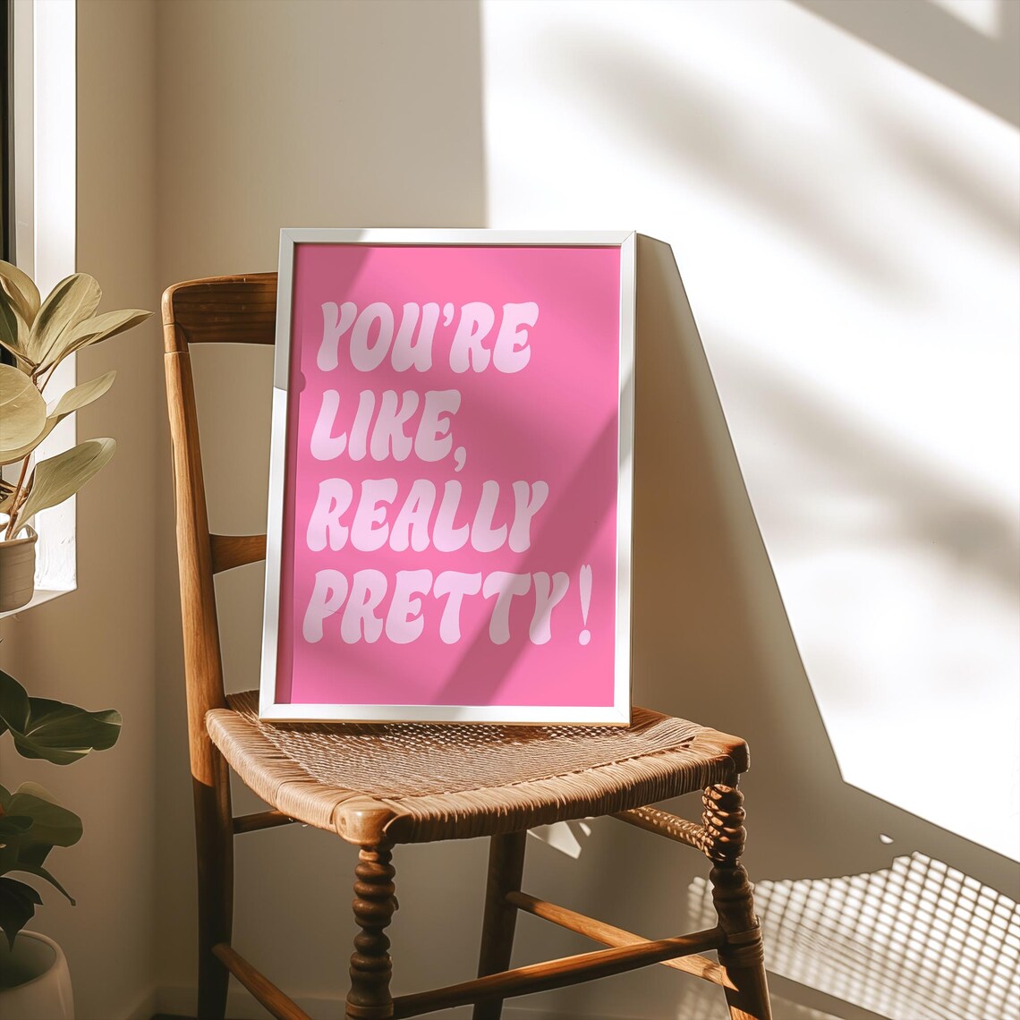 Youre Like Really Pretty Hot Pink Retro Dorm Room Quote Poster - Image 3
