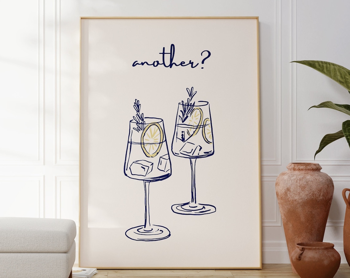 Keep Em Coming Cocktail Bar Cart Art Print