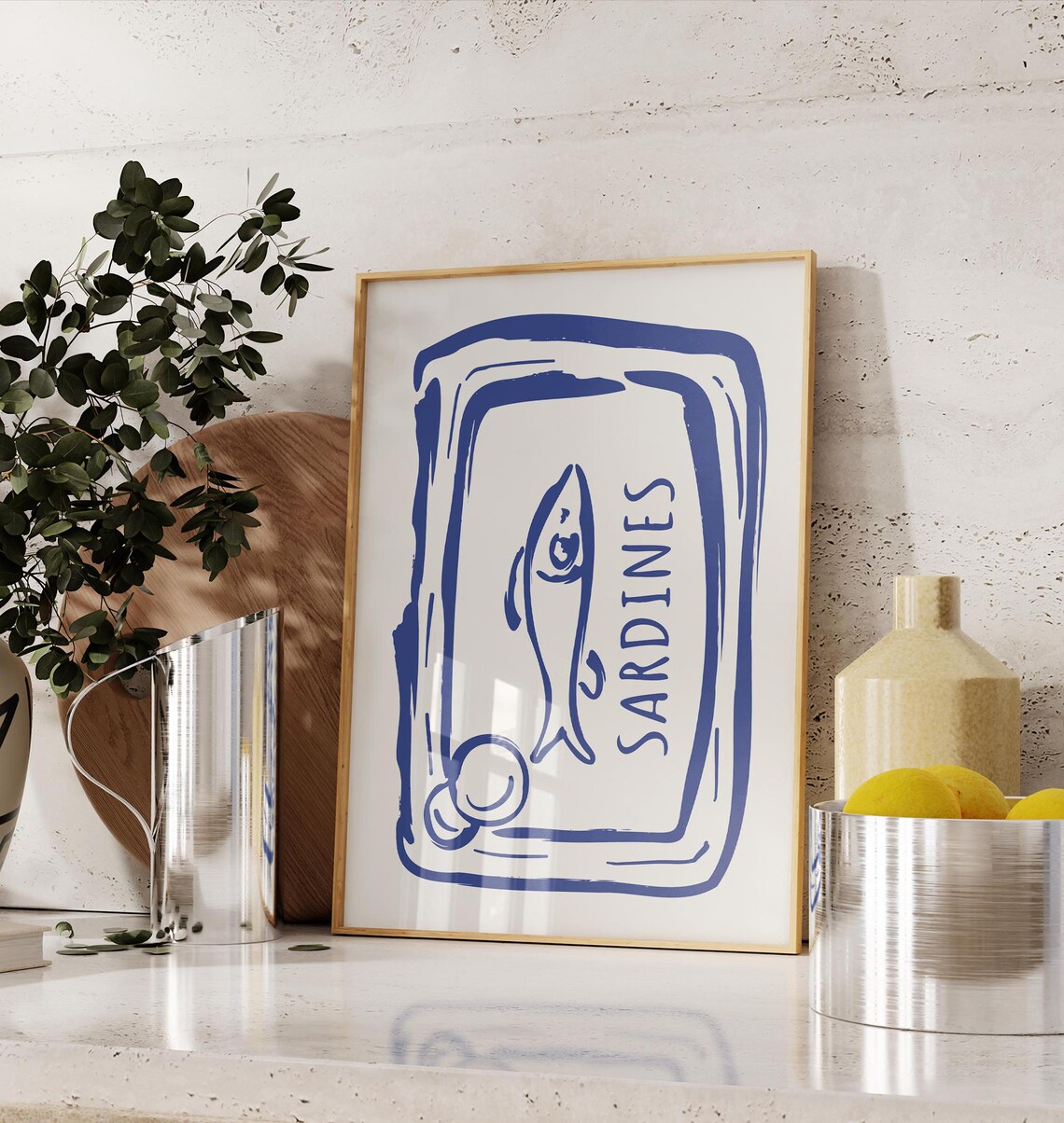 Sardine Tin Art Sardine Art Print Minimalist Kitchen Print Fish Wall Art Kitchen Poster Sardines - Image 3