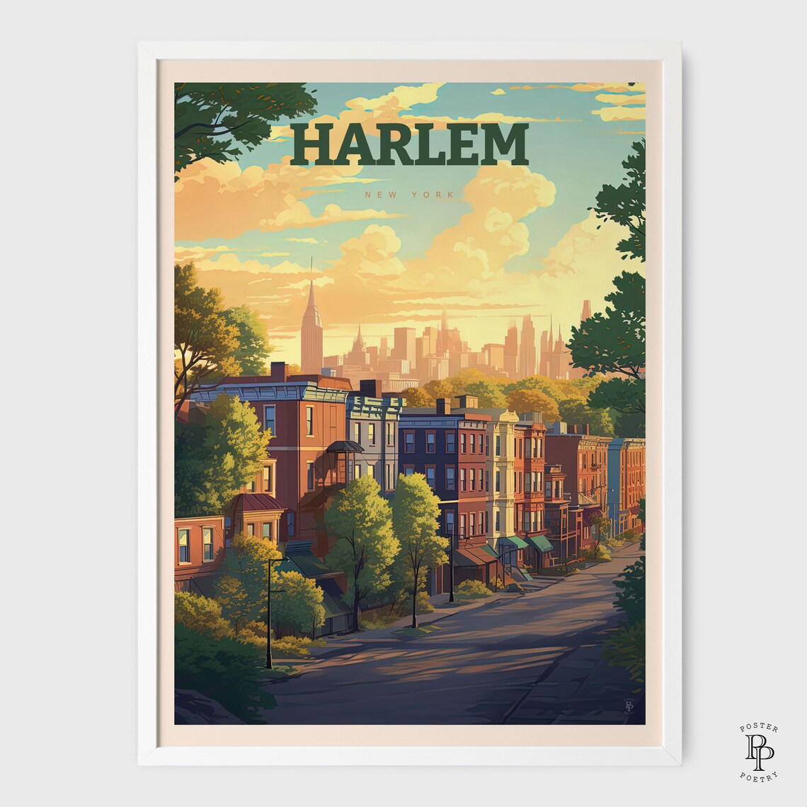 Harlem New York Retro Travel Poster Art Print - Image 2