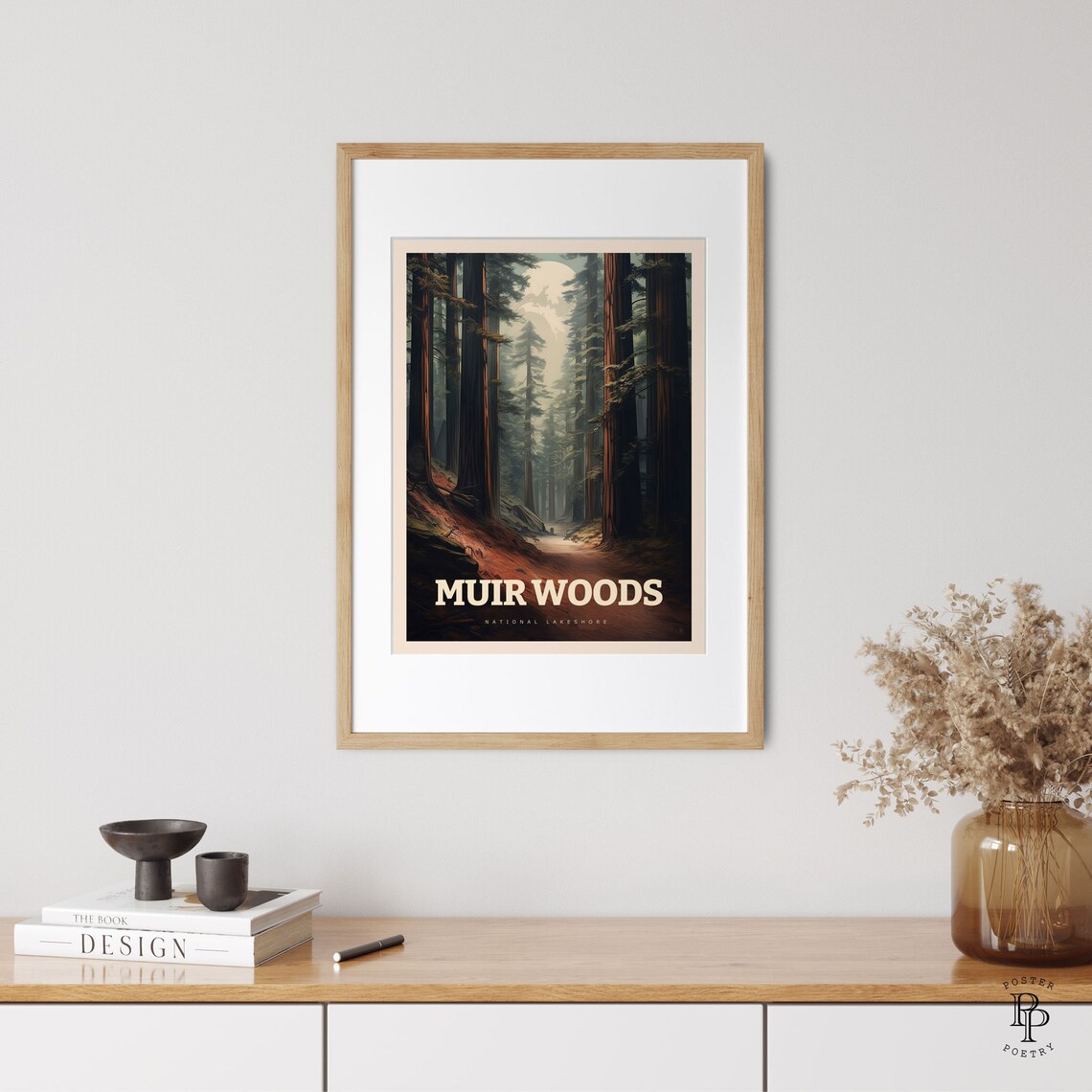 Muir Woods California Travel Poster, Coastal Decor - Image 3